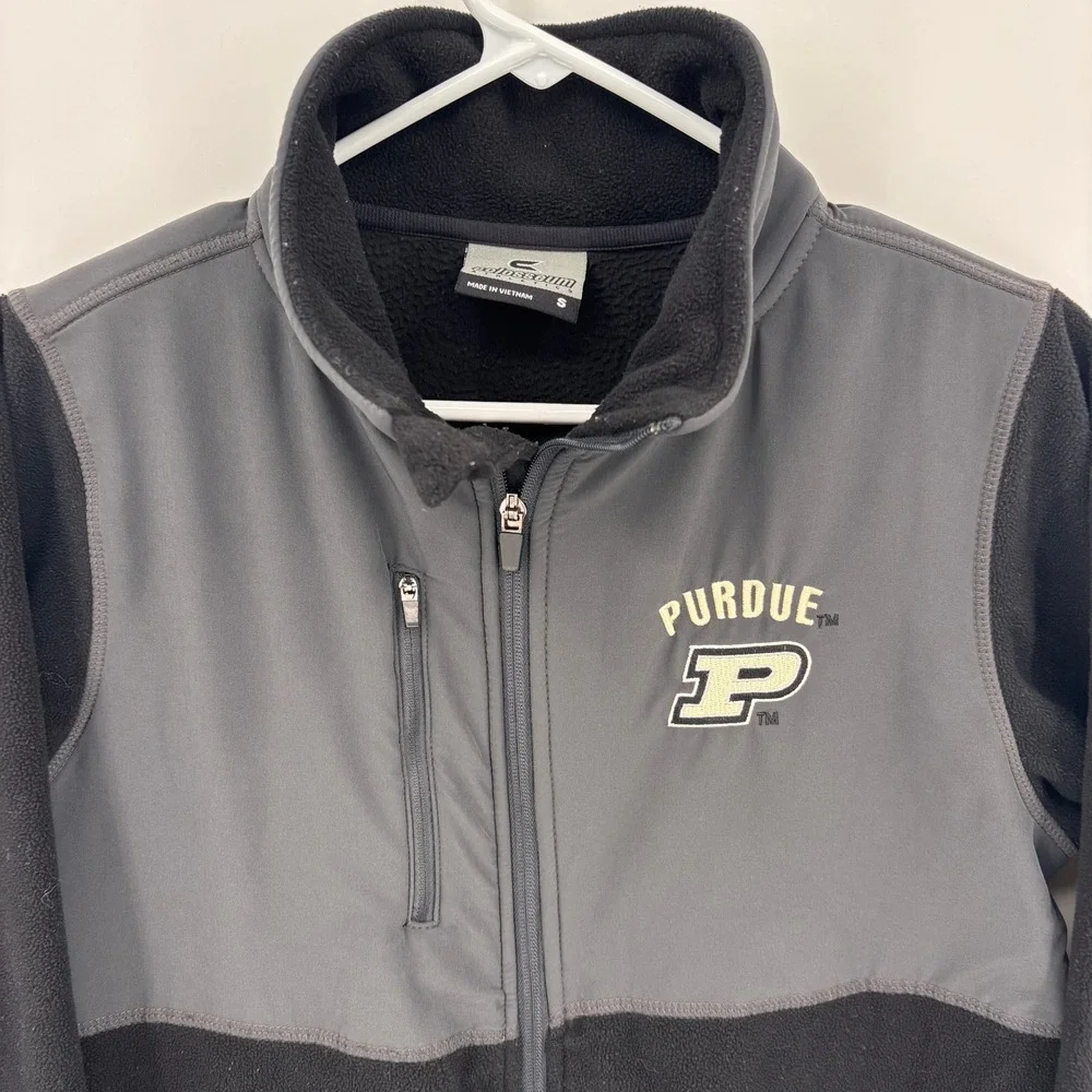 Colosseum Purdue University Jacket Women Small Black Grey Excellent Fleece Zip